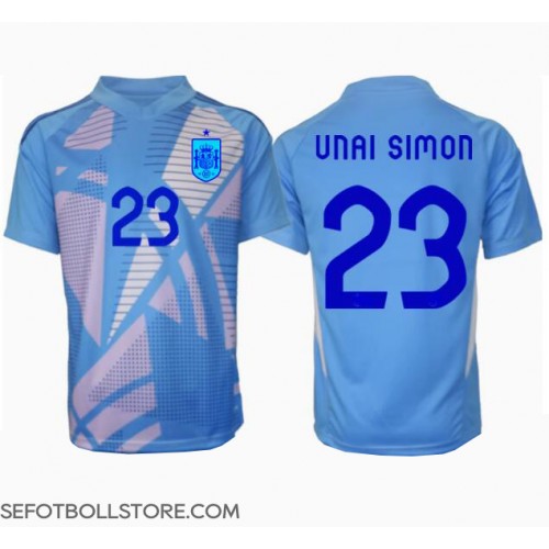Spanien Unai Simon #23 Målvakt Replika Hemmatröja EM 2024 Kortärmad